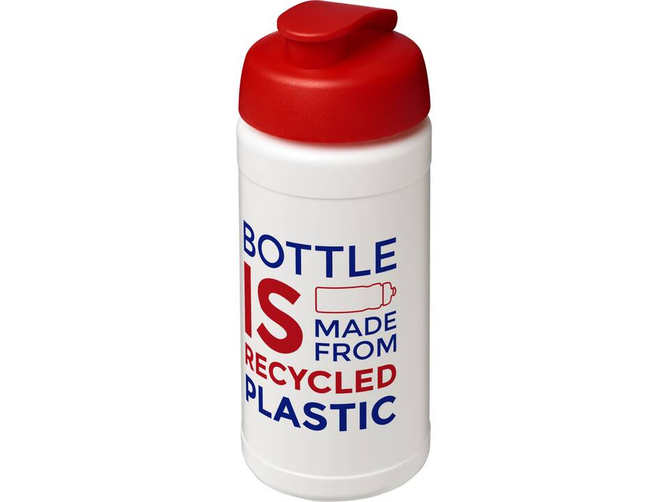 Bouteille de sport Baseline de 500 ml recyclée avec couvercle rabattable 25