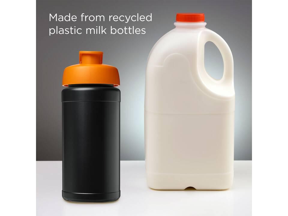 Bouteille de sport Baseline de 500 ml recyclée avec couvercle rabattable 43
