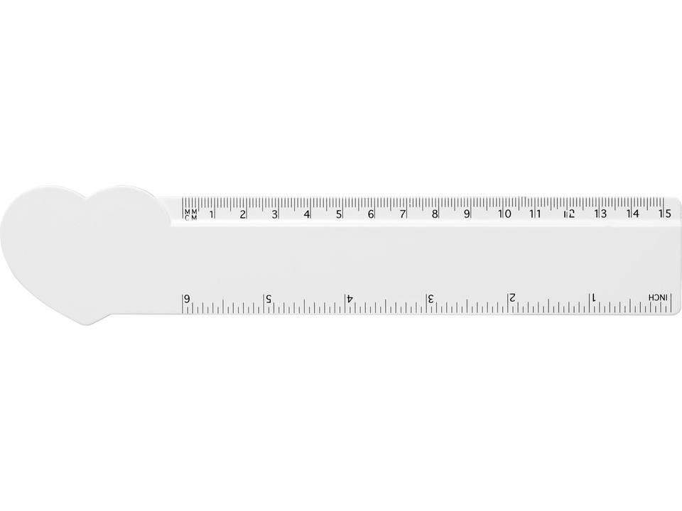 Règle en plastique Loki 15 cm en forme de coeur 2