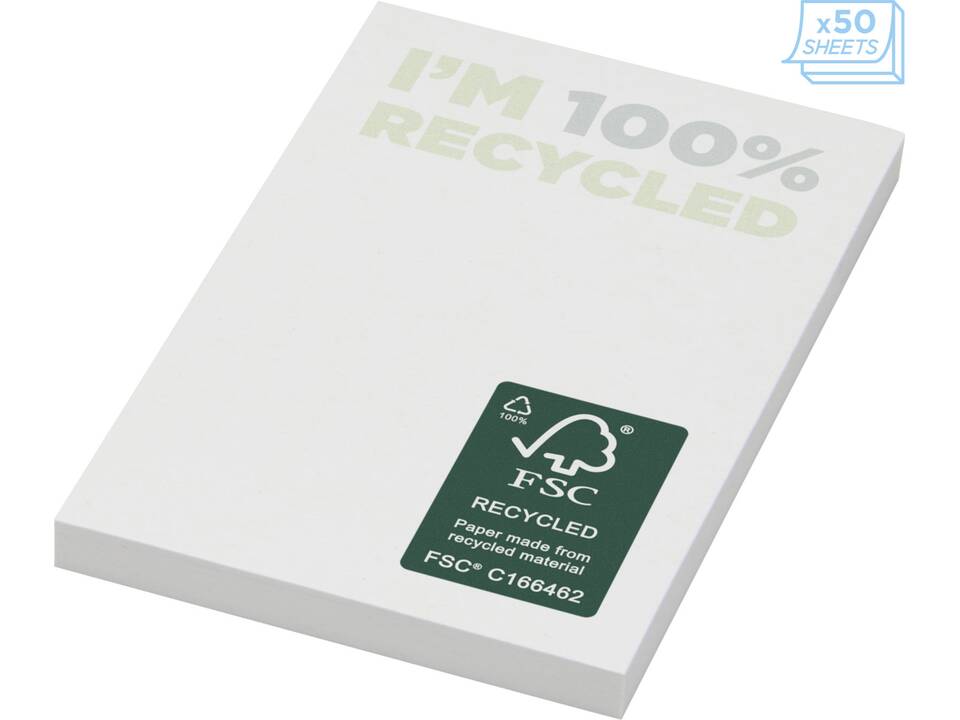Notes autocollantes recyclées 50 x 75 mm Sticky-Mate® 16
