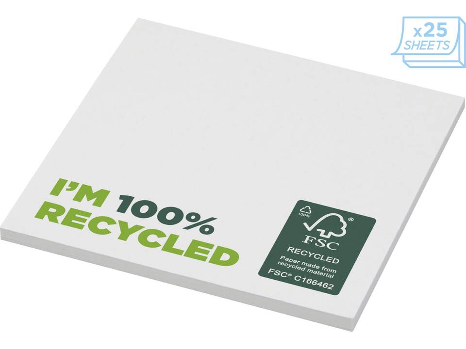 Notes autocollantes recyclées 75 x 75 mm Sticky-Mate® 14