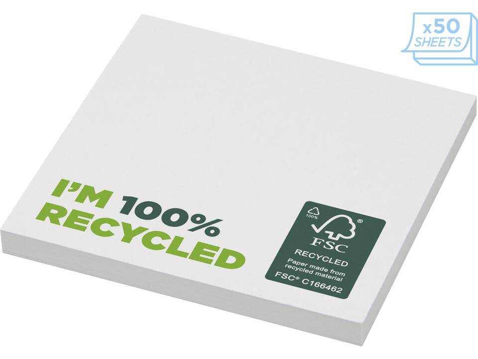 Notes autocollantes recyclées 75 x 75 mm Sticky-Mate® 21