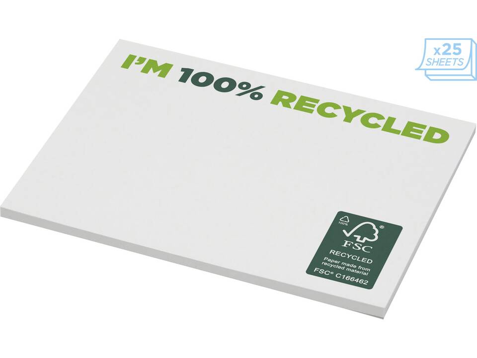 Notes autocollantes recyclées 100 x 75 mm Sticky-Mate® 3