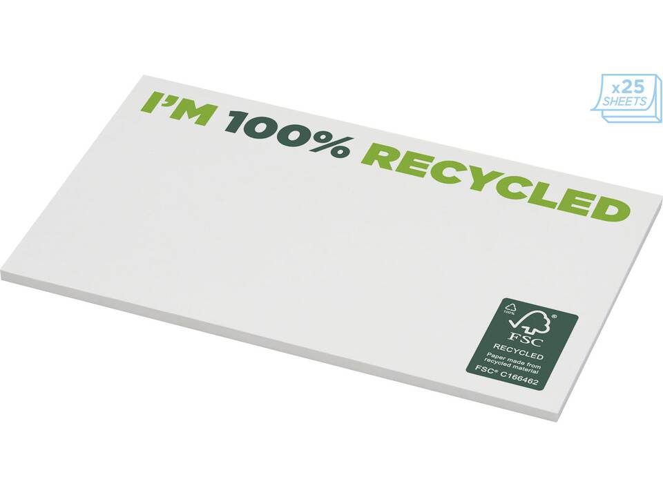 Notes autocollantes recyclées 127 x 75 mm Sticky-Mate® 3