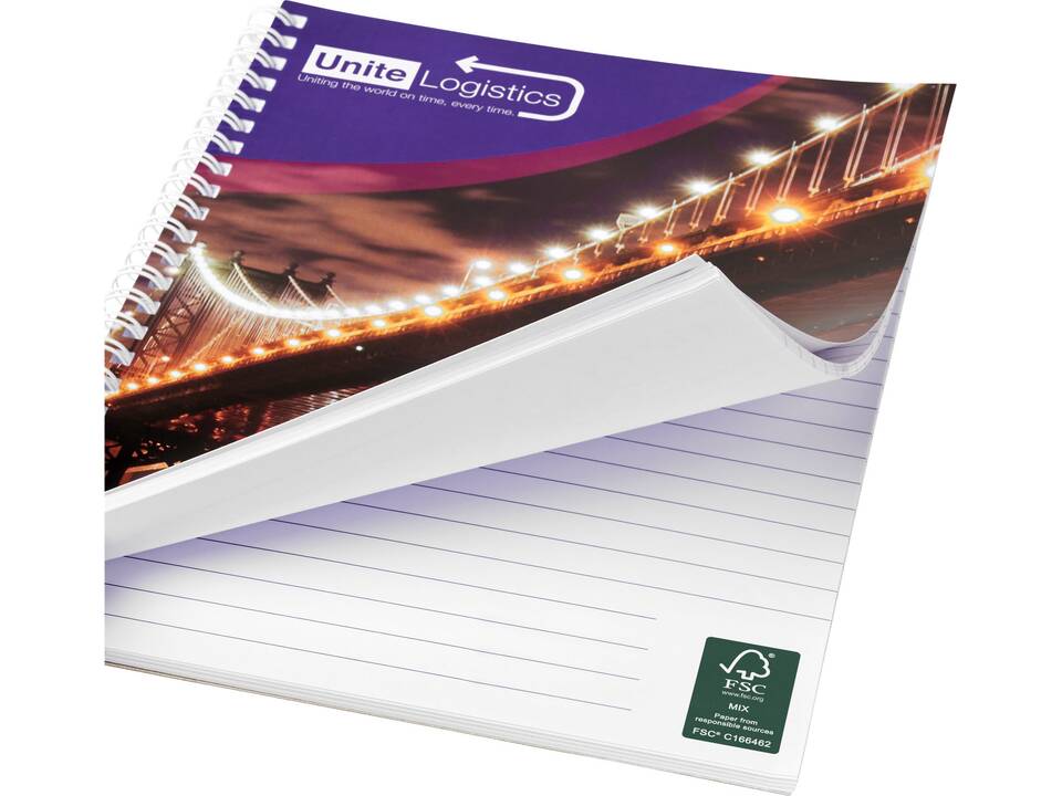 Carnet de notes à spirales A4 Desk-Mate® avec couverture arrière imprimée 4