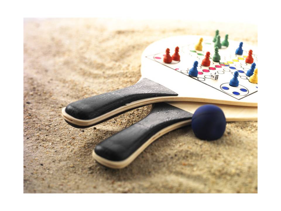 Set de 2 raquettes de plage en bois 1