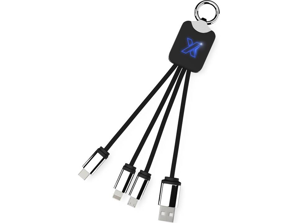 Câble carré 3-en-1 avec logo lumineux SCX.design C15 6