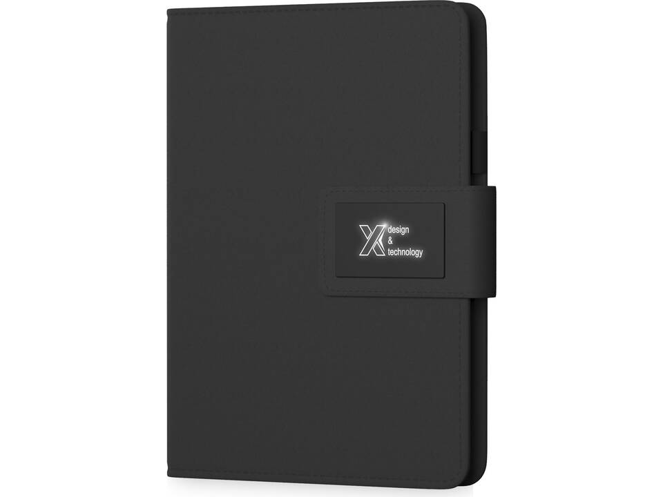 Bloc-notes A5 et batterie de secours à logo lumineux SCX.design O16 1