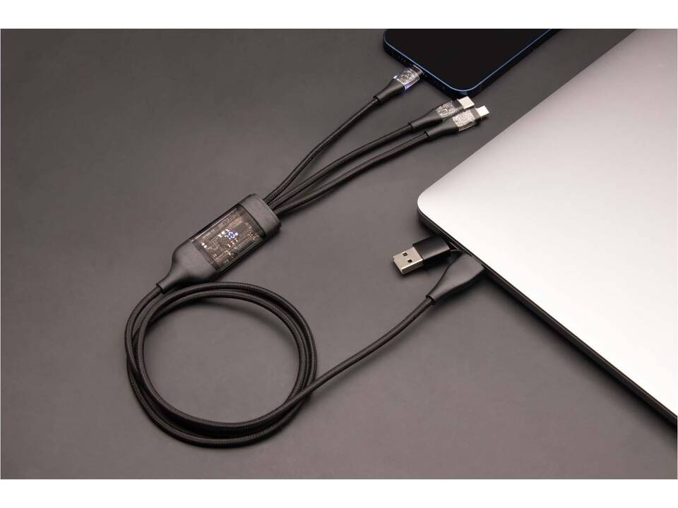 Câble de charge rapide 5-en-1 100 W/5 A avec affichage numérique SCX.design C50 6