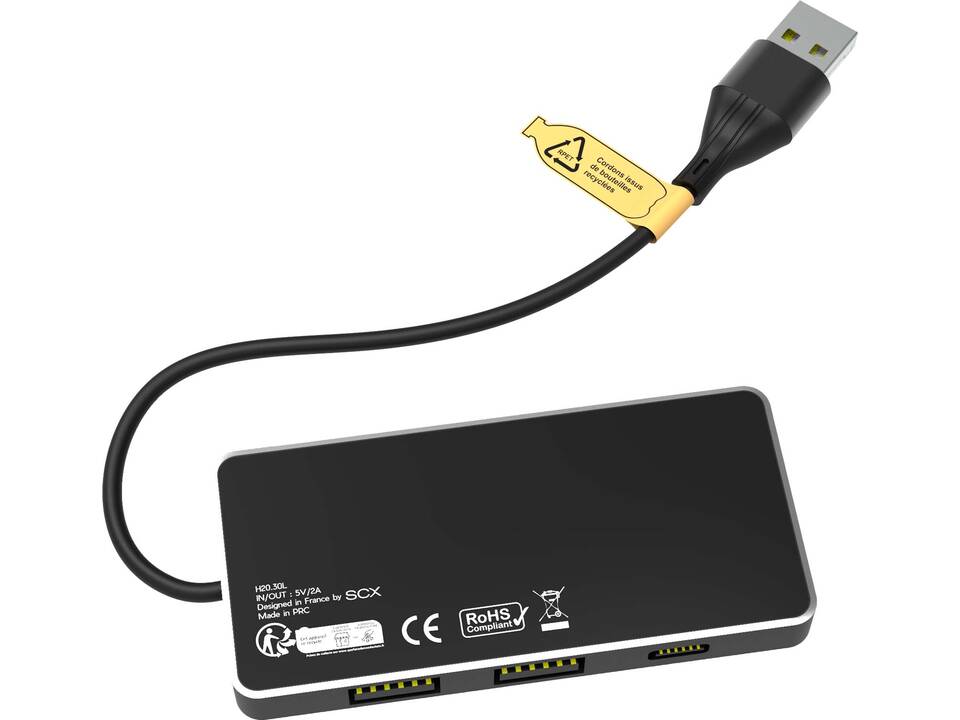 Concentrateur USB 8 en 1 avec double entrée et 6 ports SCX.design H20 4