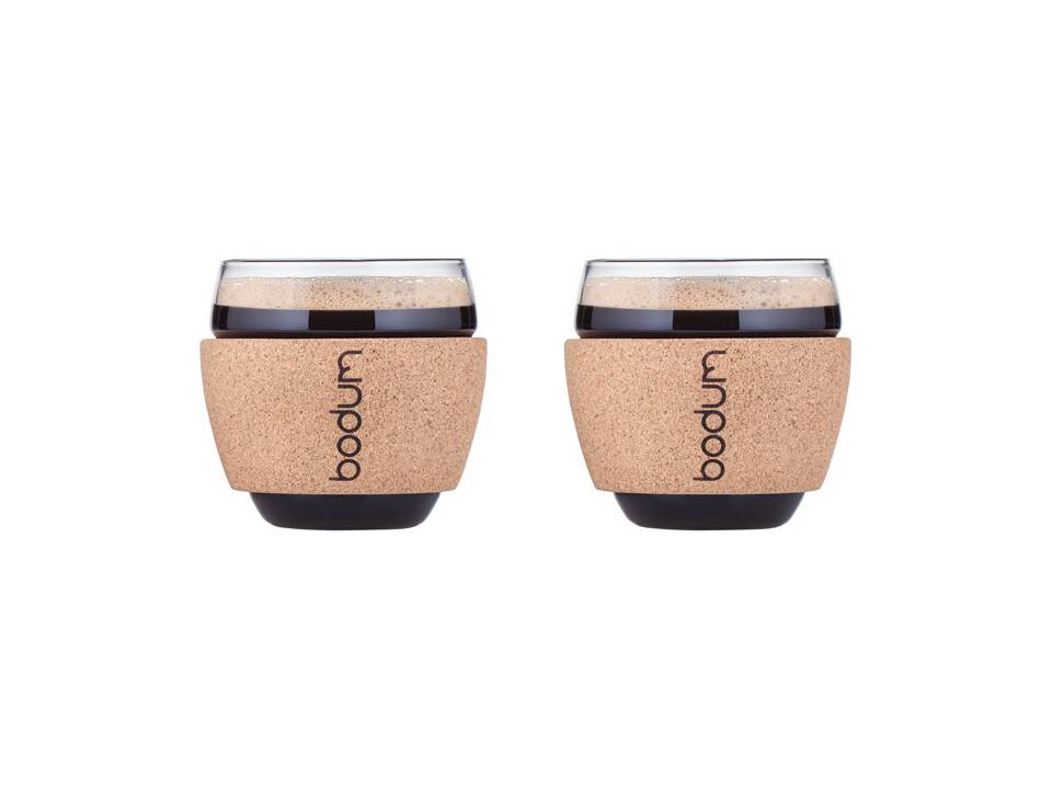 2 glazen Bodum kopjes met kurkband - 350 ml 1