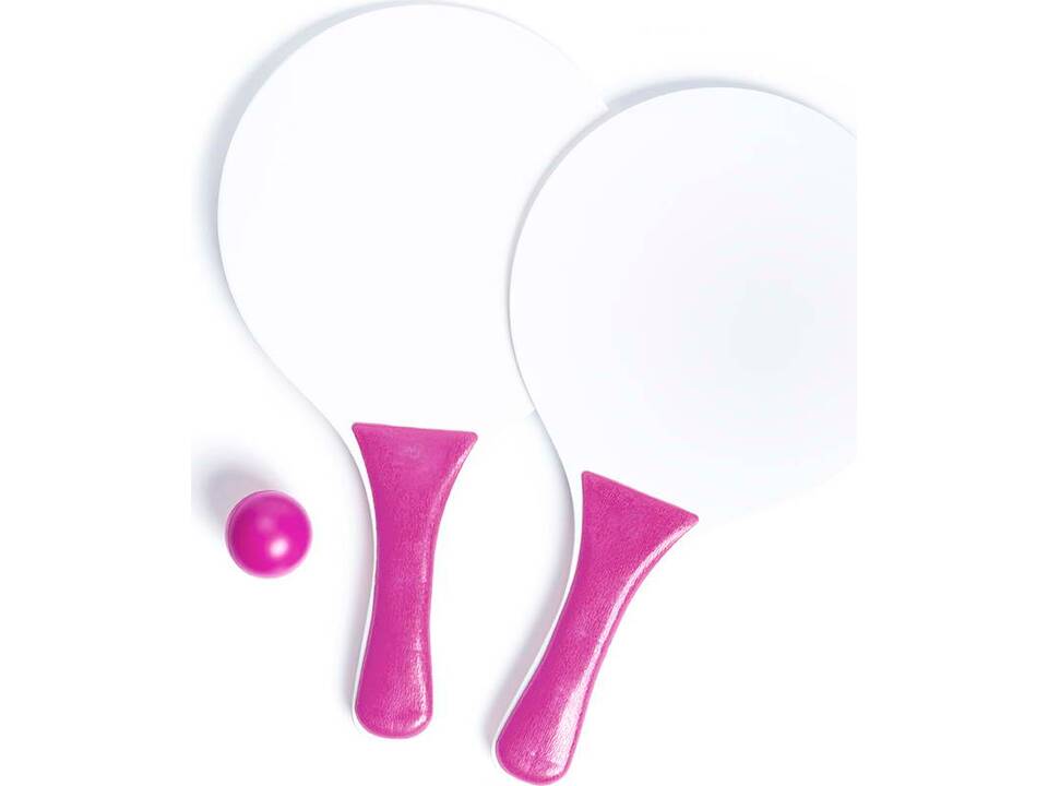 Paire de raquettes de plage en bois naturel 6