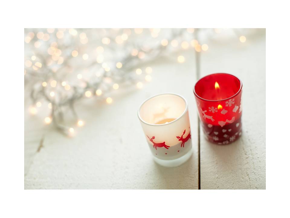 Photophore en verre décoré et livré avec une bougie 3