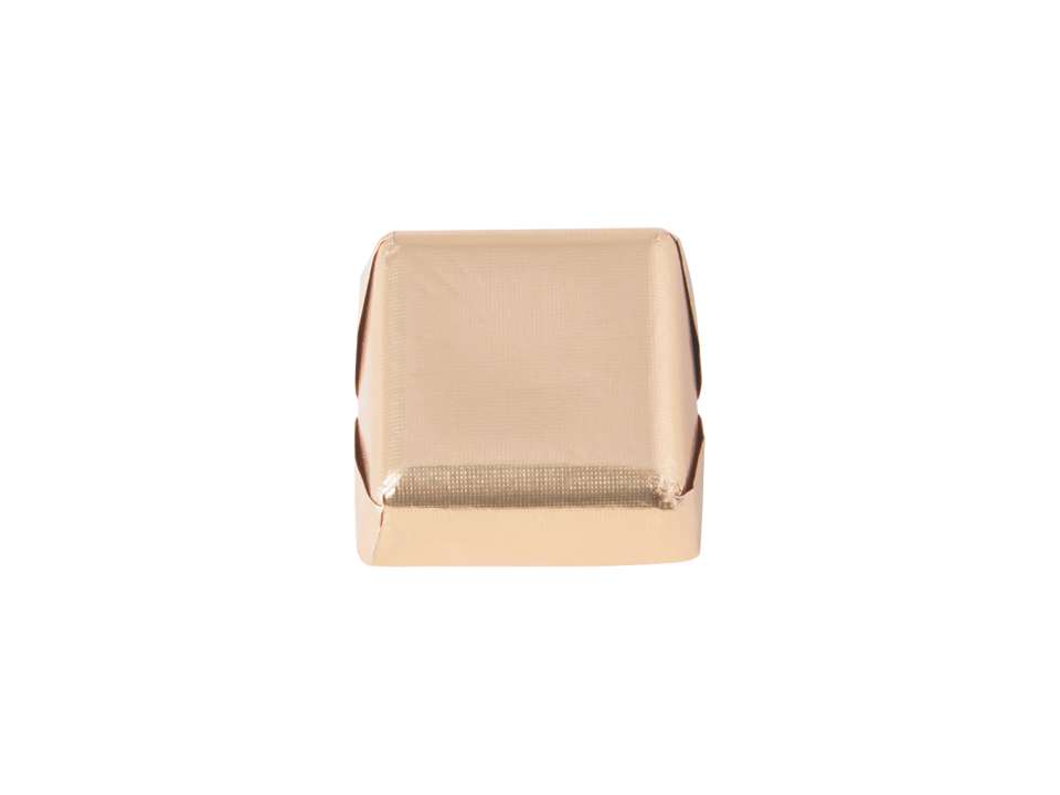 Bonbon chocolat sous feuille dorée avec quadrichromie sur bande 1