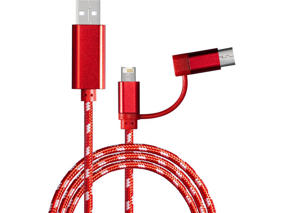 2 mètres Cable de charge avec connexion 3 en 1 1