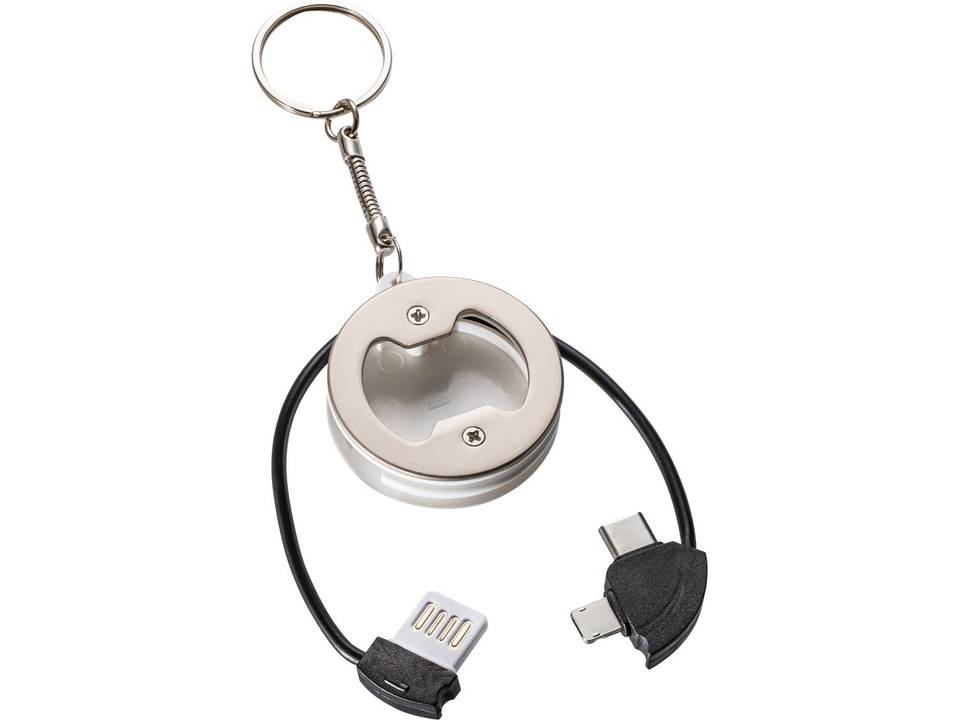 3-en1 Cable de charge avec porte-clés et ouvre bouteille 3