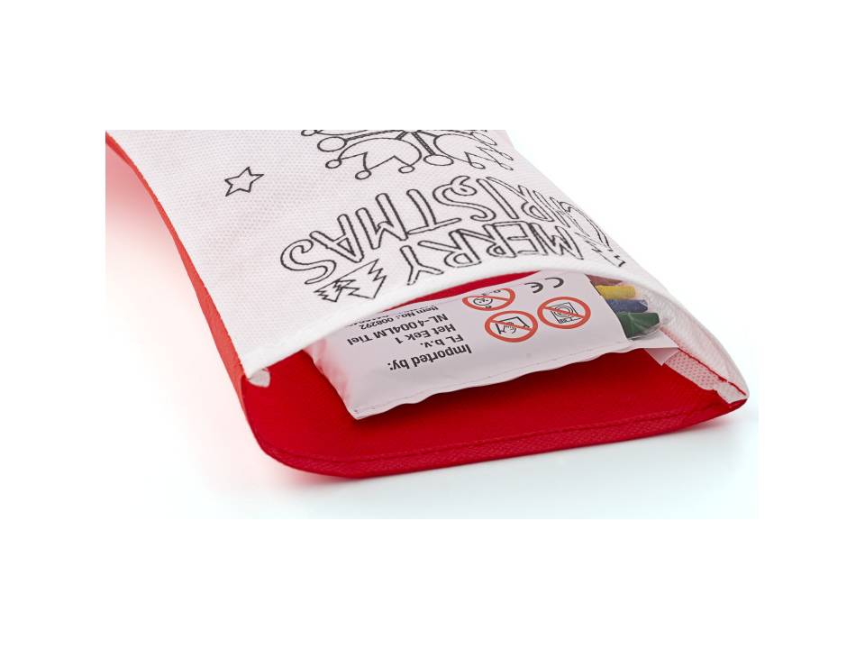 Chaussette de Noël avec 4 crayons gras 3