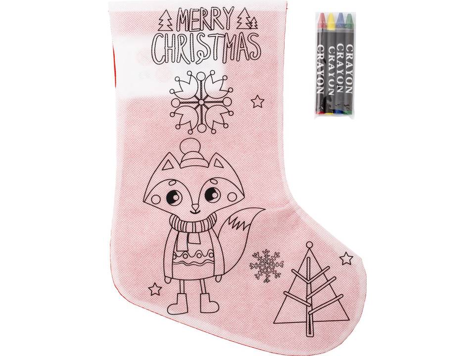 Chaussette de Noël avec 4 crayons gras 2