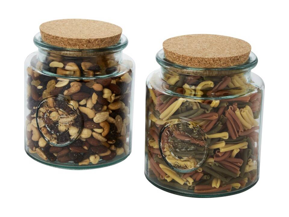 Aire tweedelige containerset van 1500 ml gerecycled glas bewaarpot