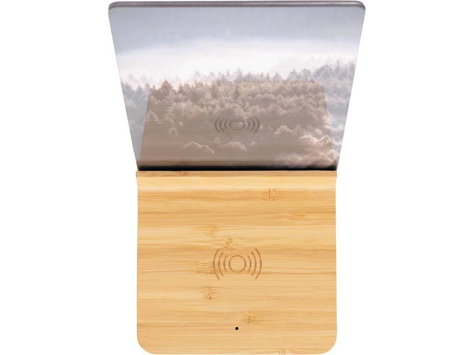 Cadre photo avec chargeur sans fil 5W en bambou 2