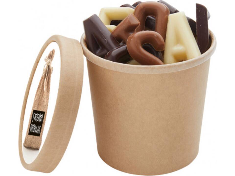 Saint Nicolas coupe avec des lettres en chocolat - 150 gr. 1