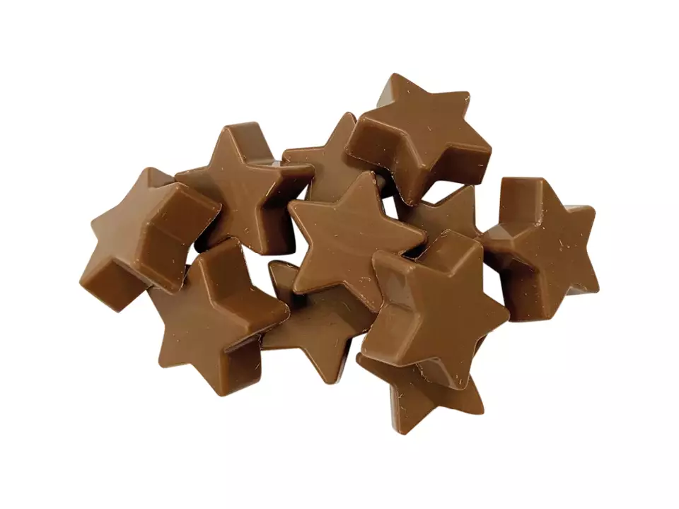 Gobelet bio avec étoiles en chocolat au lait – 150 g, autocollant sur le couvercle inclus 2