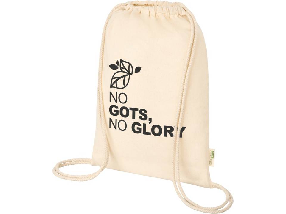 Orissa 100 g/m² GOTS Sac à dos en coton biologique avec cordon 6