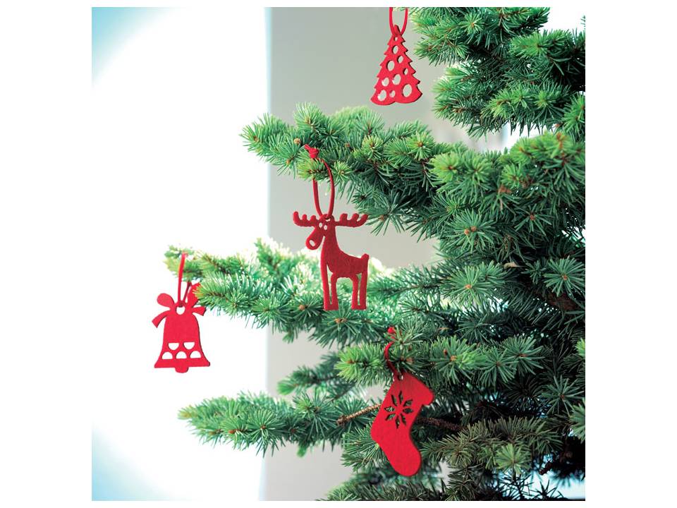 Lot de 6 décorations de Noël rouges 1
