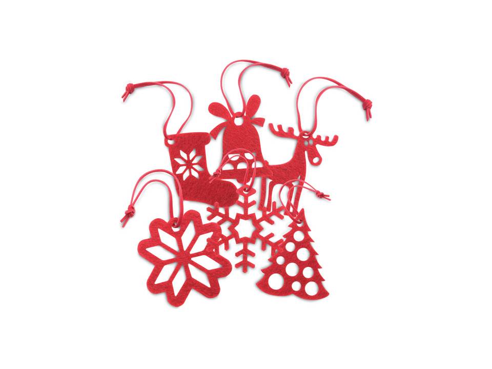 Lot de 6 décorations de Noël rouges 2