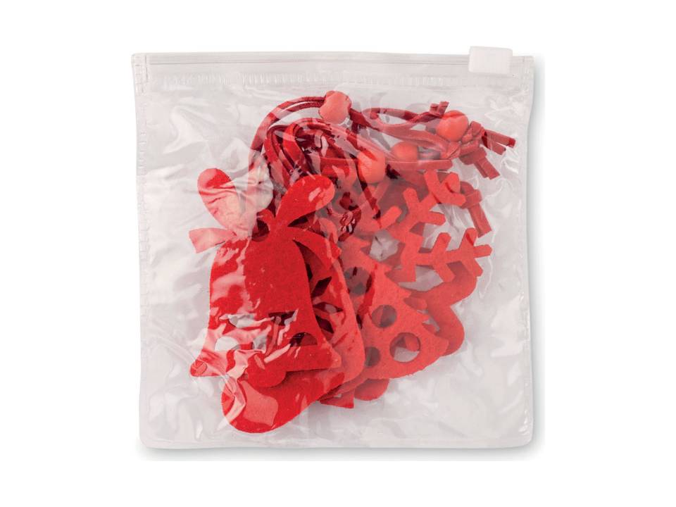 Lot de 6 décorations de Noël rouges 3