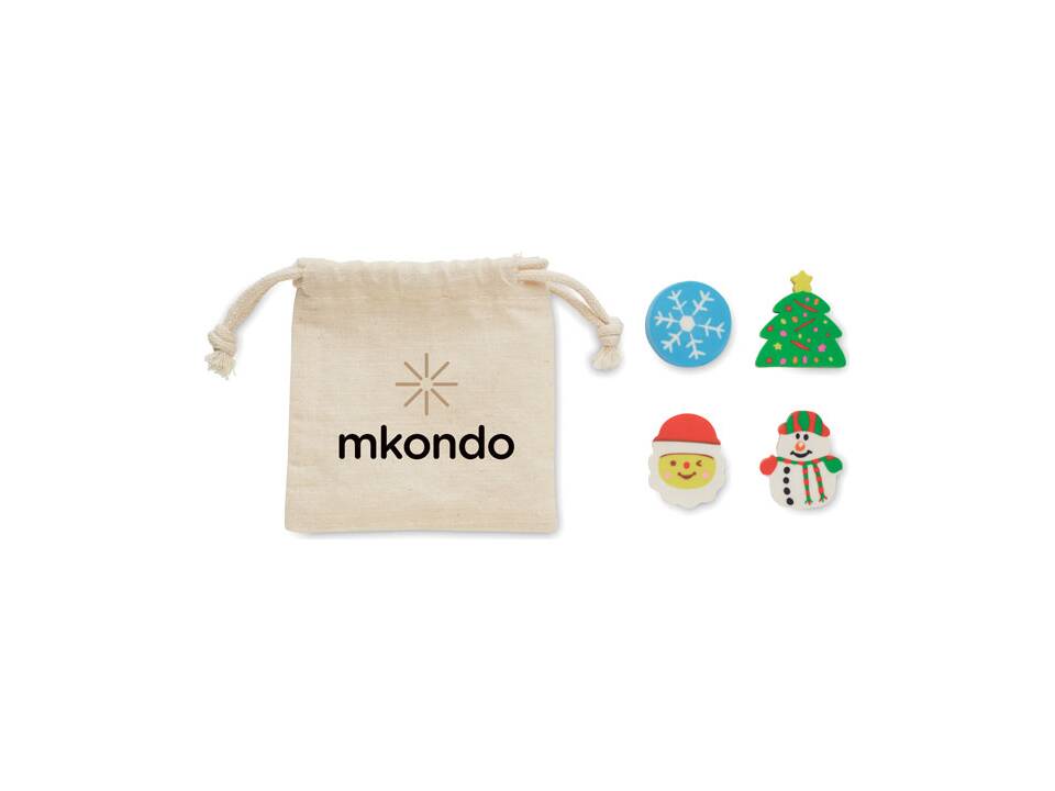 Set de 4 gommes de Noël 2