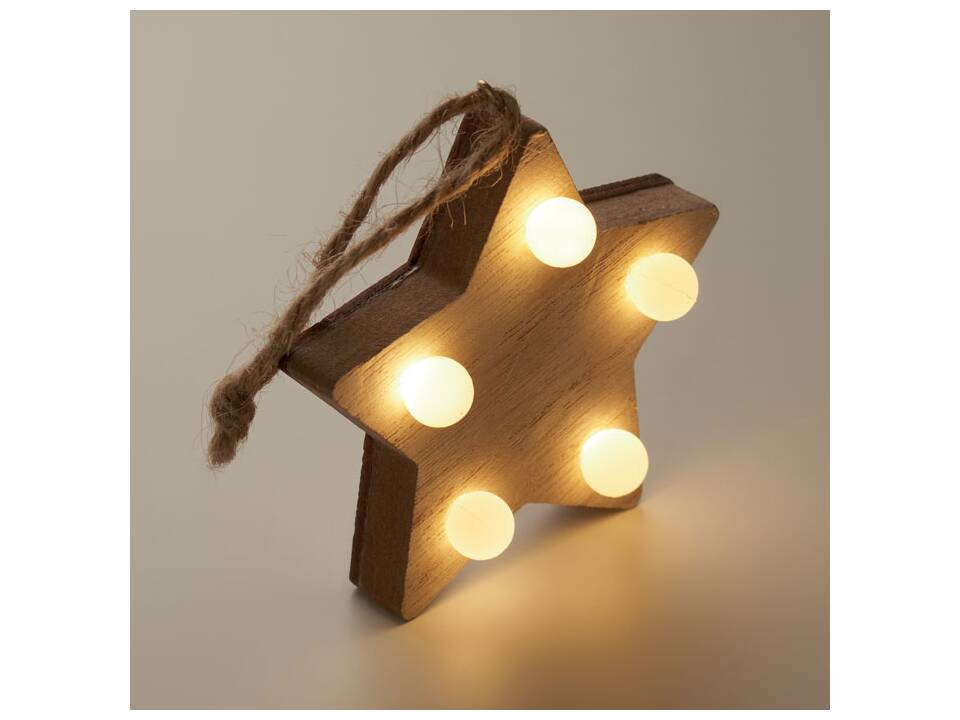 Étoile en bois avec lumières 1
