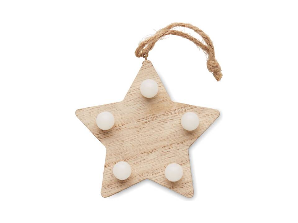 Étoile en bois avec lumières 3