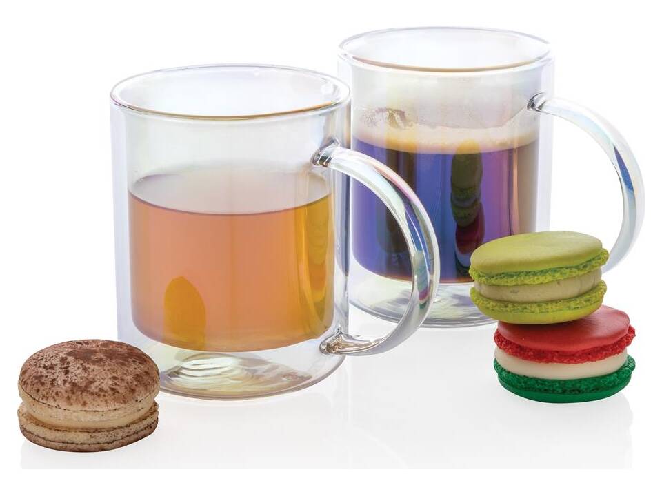 Mug double paroi en verre électroplaqué
