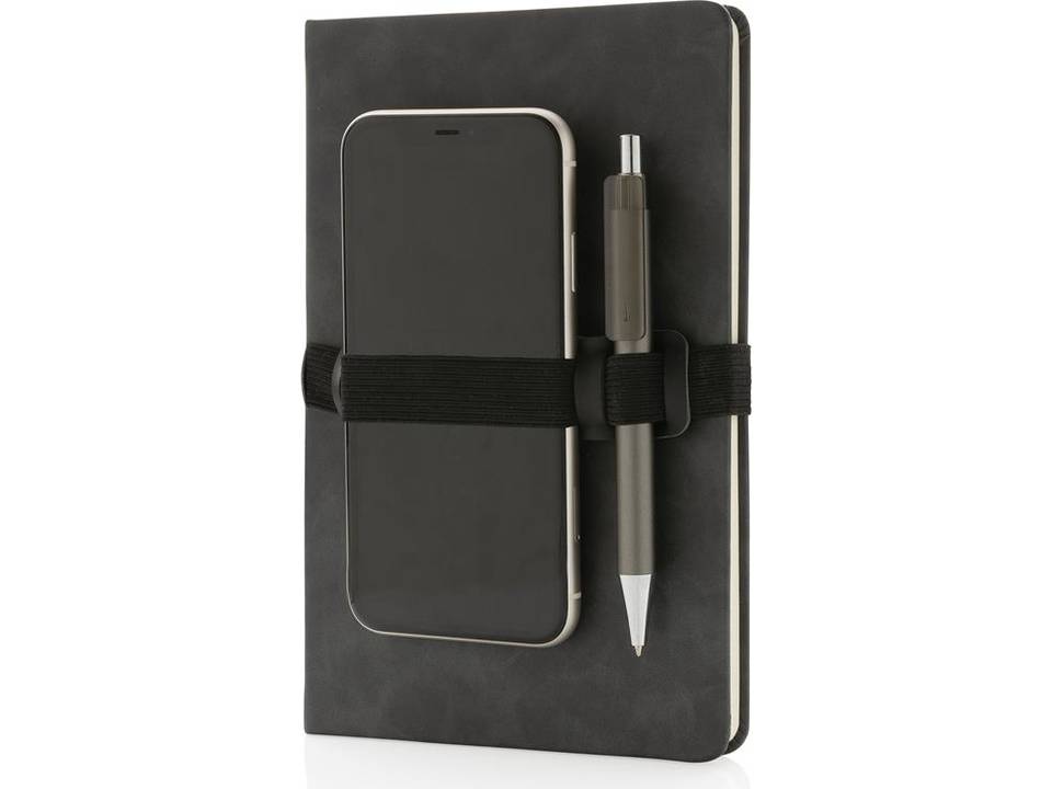 Carnet de notes A5 en PU avec porte téléphone et porte stylo 5