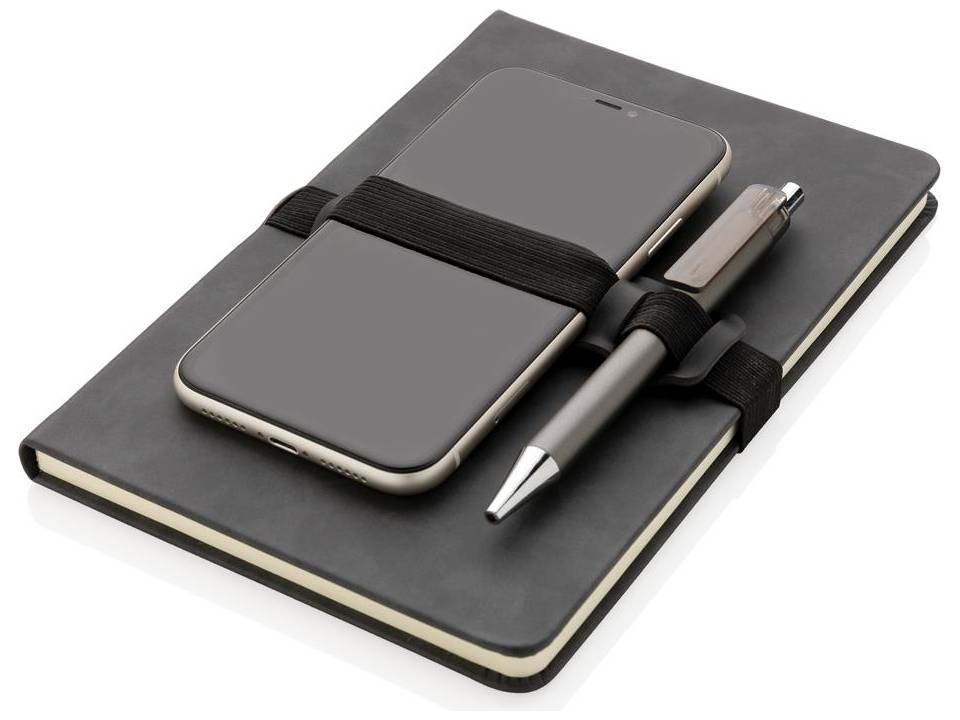 Carnet de notes A5 en PU avec porte téléphone et porte stylo 6