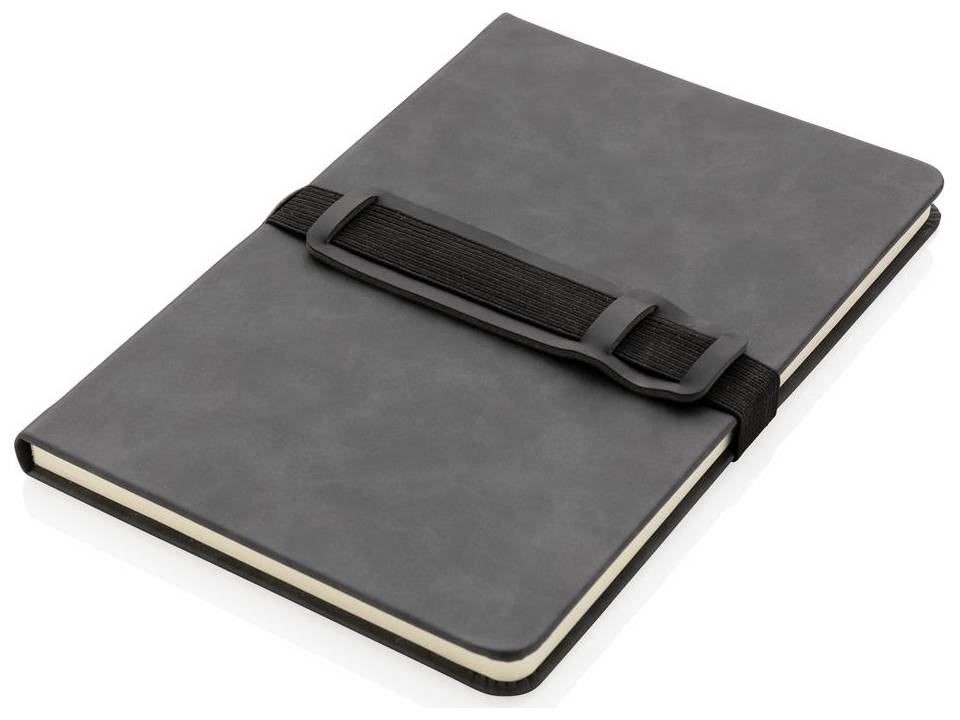 Carnet de notes A5 en PU avec porte téléphone et porte stylo 1