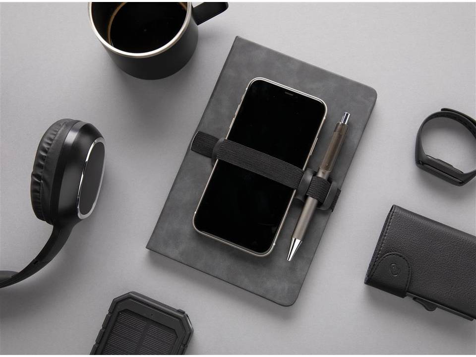 Carnet de notes A5 en PU avec porte téléphone et porte stylo 8