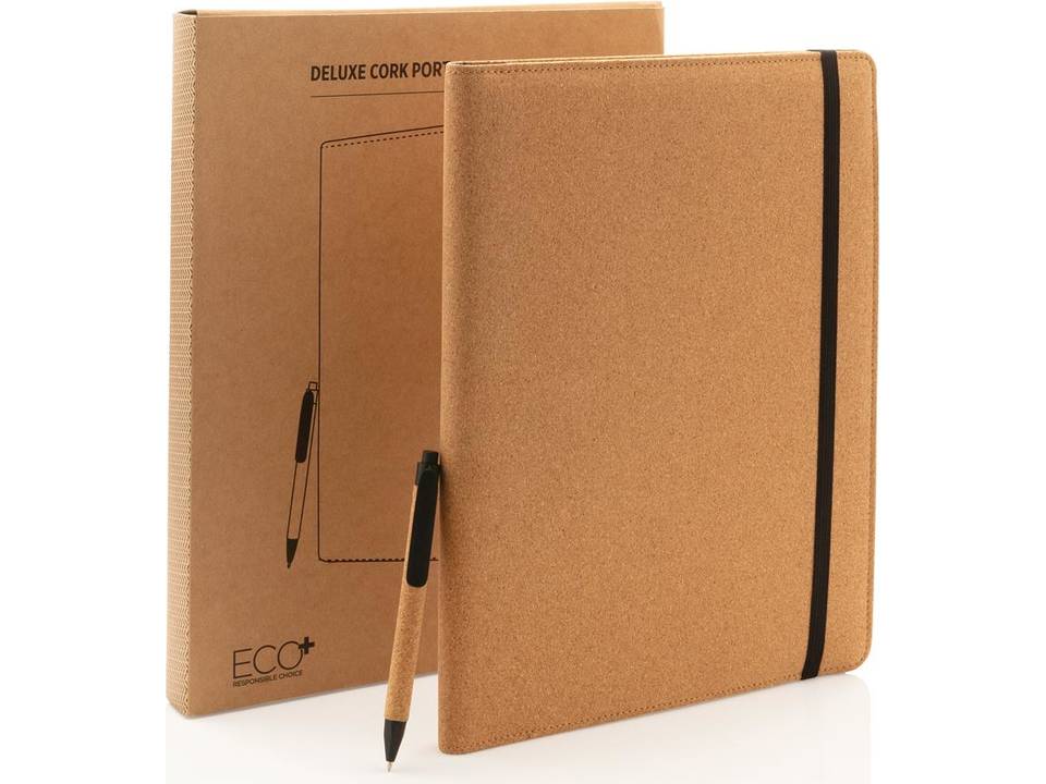 Conférencier A4 en liège avec stylo Deluxe 8