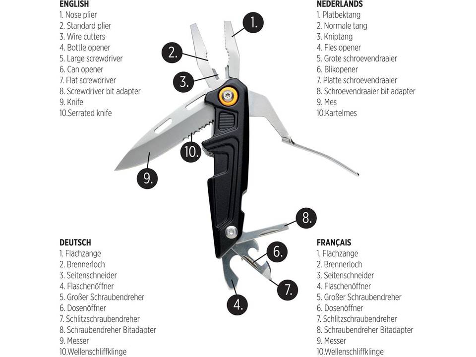 Outil multifonctions avec jeu d'embouts Excalibur 9