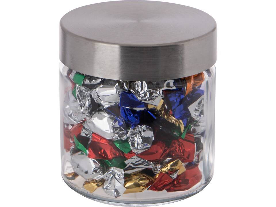 Pot en verre 0,35 litre rempli de Bonbons Métalliques 1