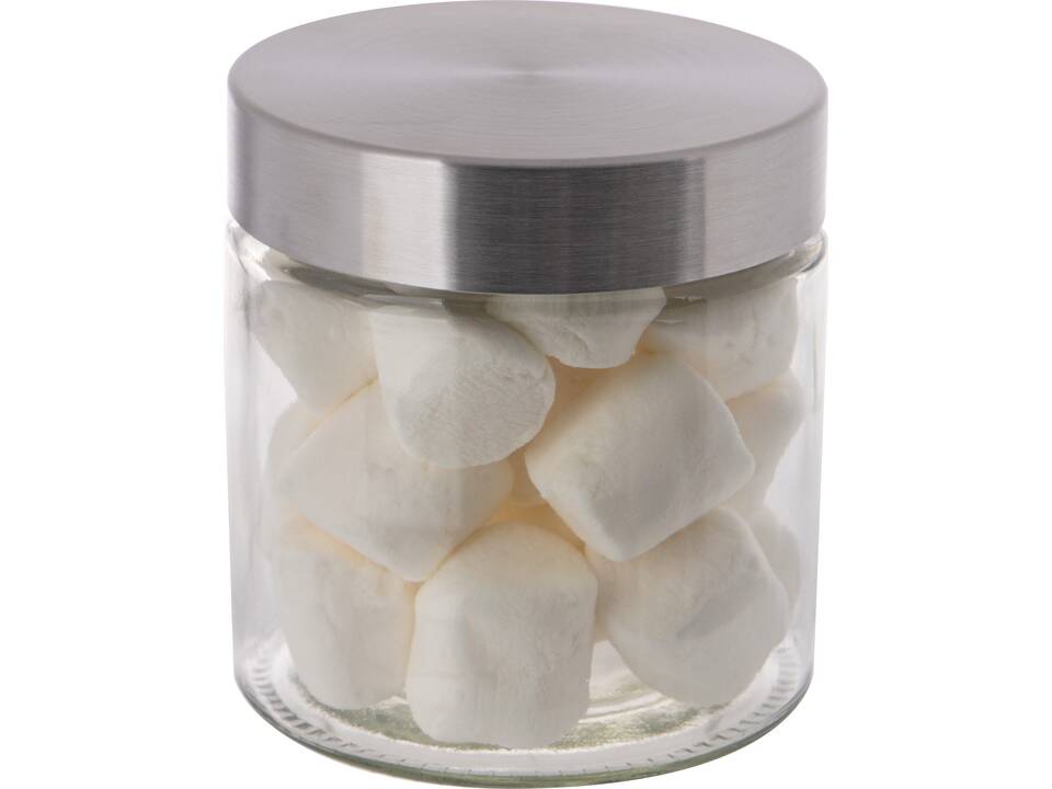 Pot en verre 0,90 litre rempli de Marshmallows 1