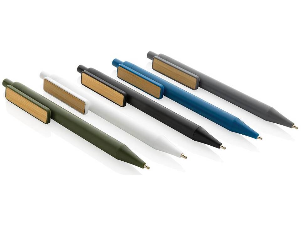 Stylo en ABS recyclé GRS avec clip en bambou