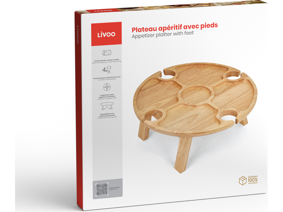 Plateau apéritif avec pieds 1