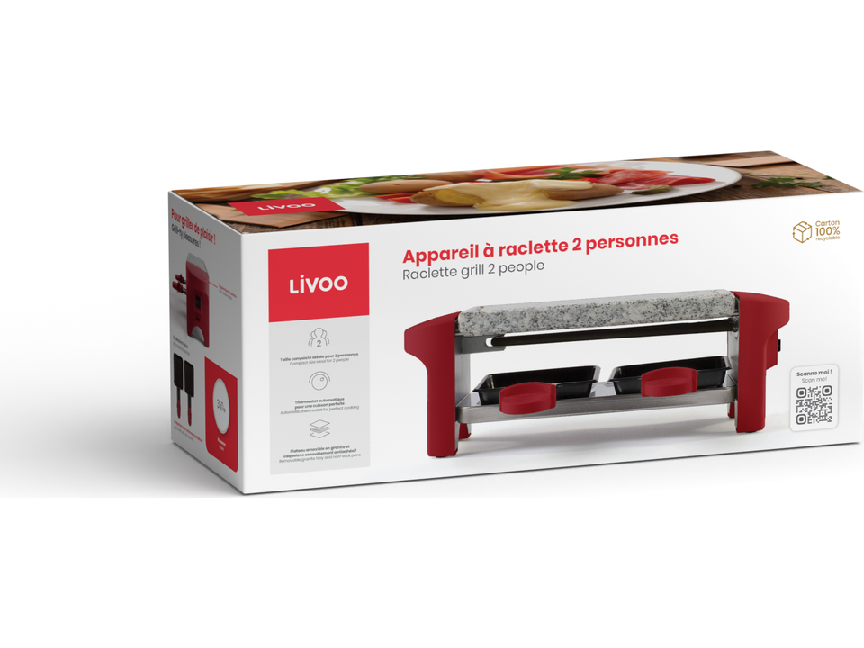 Livoo Appareil à raclette 2 personnes 14