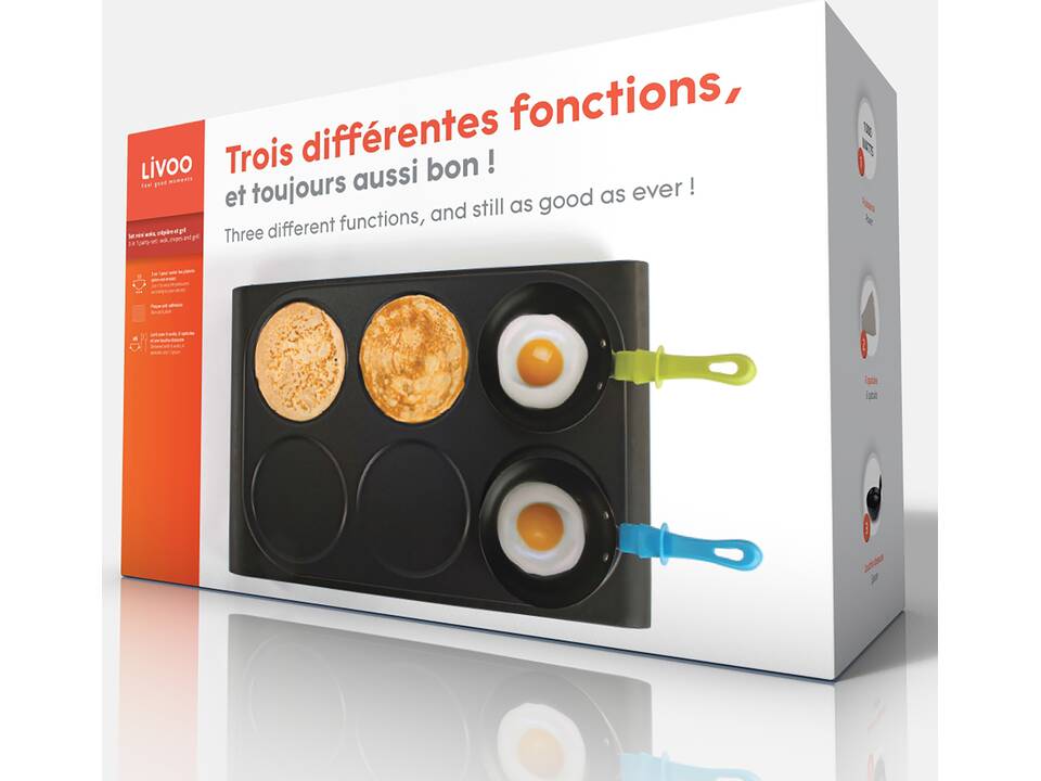 Livoo Set mini woks, crêpière et grill 7