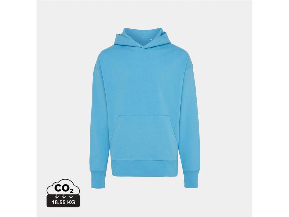 Iqoniq Yoho gerecycled katoen relaxed hoodie blauw