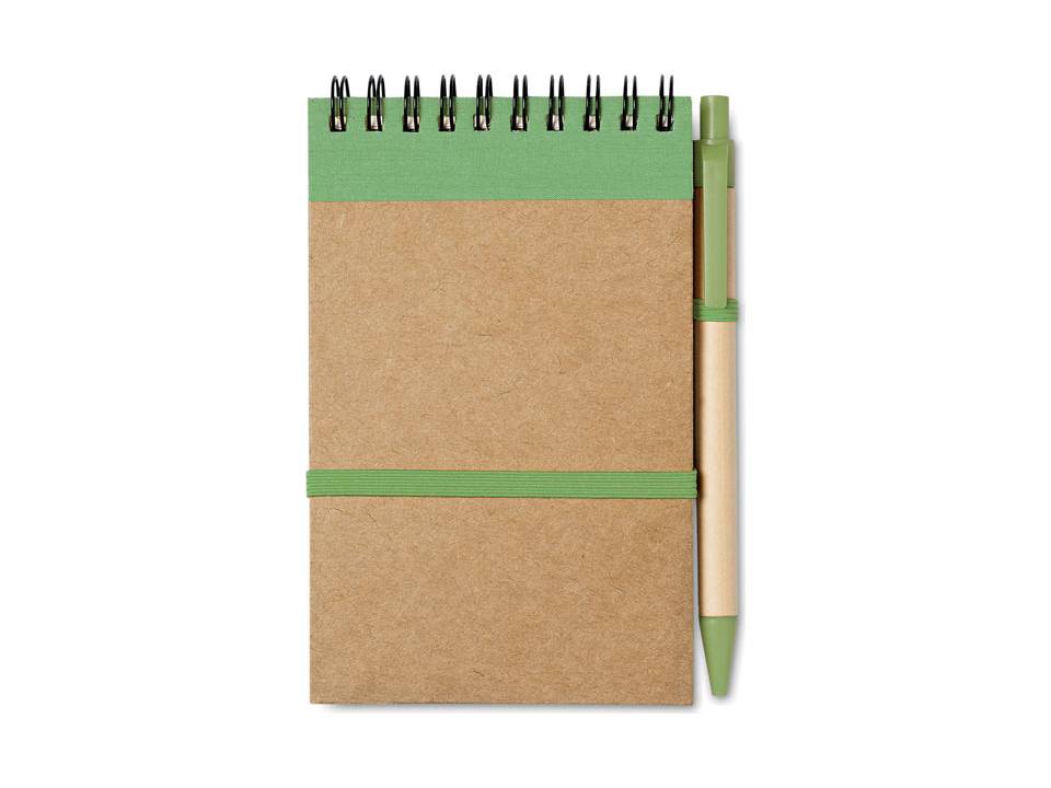 Bloc-notes recyclé et stylo 8