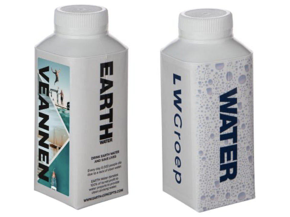 Kartonnen waterfles - 330 ml bedrukken