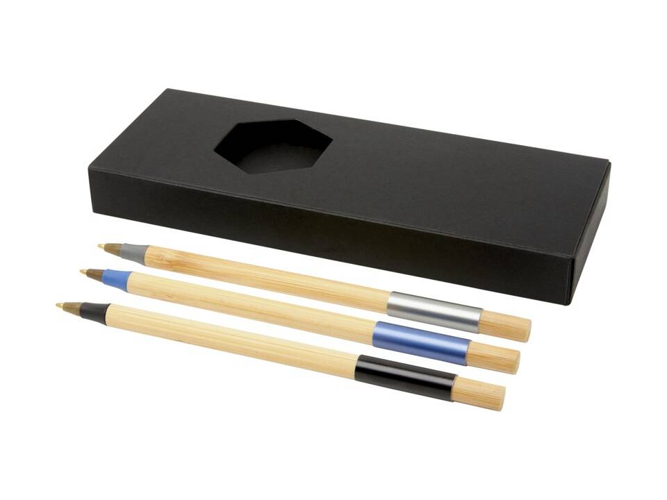 Parure Kerf de stylos en bambou, 3 pièces